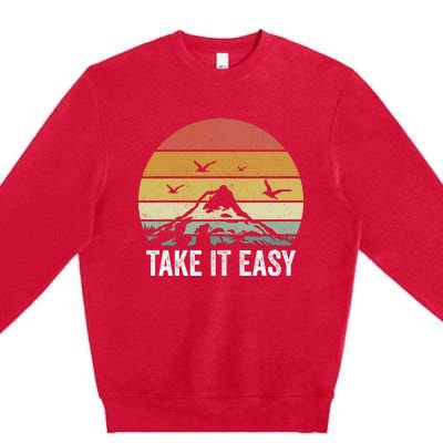 Retro Take It Easy Vintage Outdoors Camping Premium Crewneck Sweatshirt