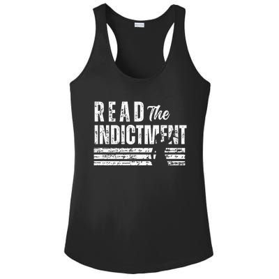 Read The Indictment Donald Trump Indictment AntiTrump Ladies PosiCharge Competitor Racerback Tank