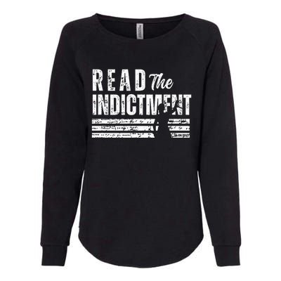 Read The Indictment Donald Trump Indictment AntiTrump Womens California Wash Sweatshirt