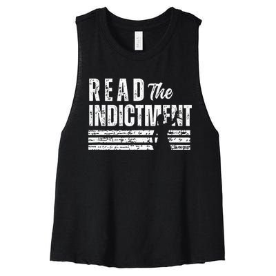 Read The Indictment Donald Trump Indictment AntiTrump Women's Racerback Cropped Tank