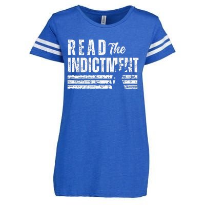 Read The Indictment Donald Trump Indictment AntiTrump Enza Ladies Jersey Football T-Shirt