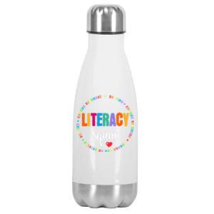 Reading Teacher Interventionist Specialist Literacy Coach Cute Gift Stainless Steel Insulated Water Bottle