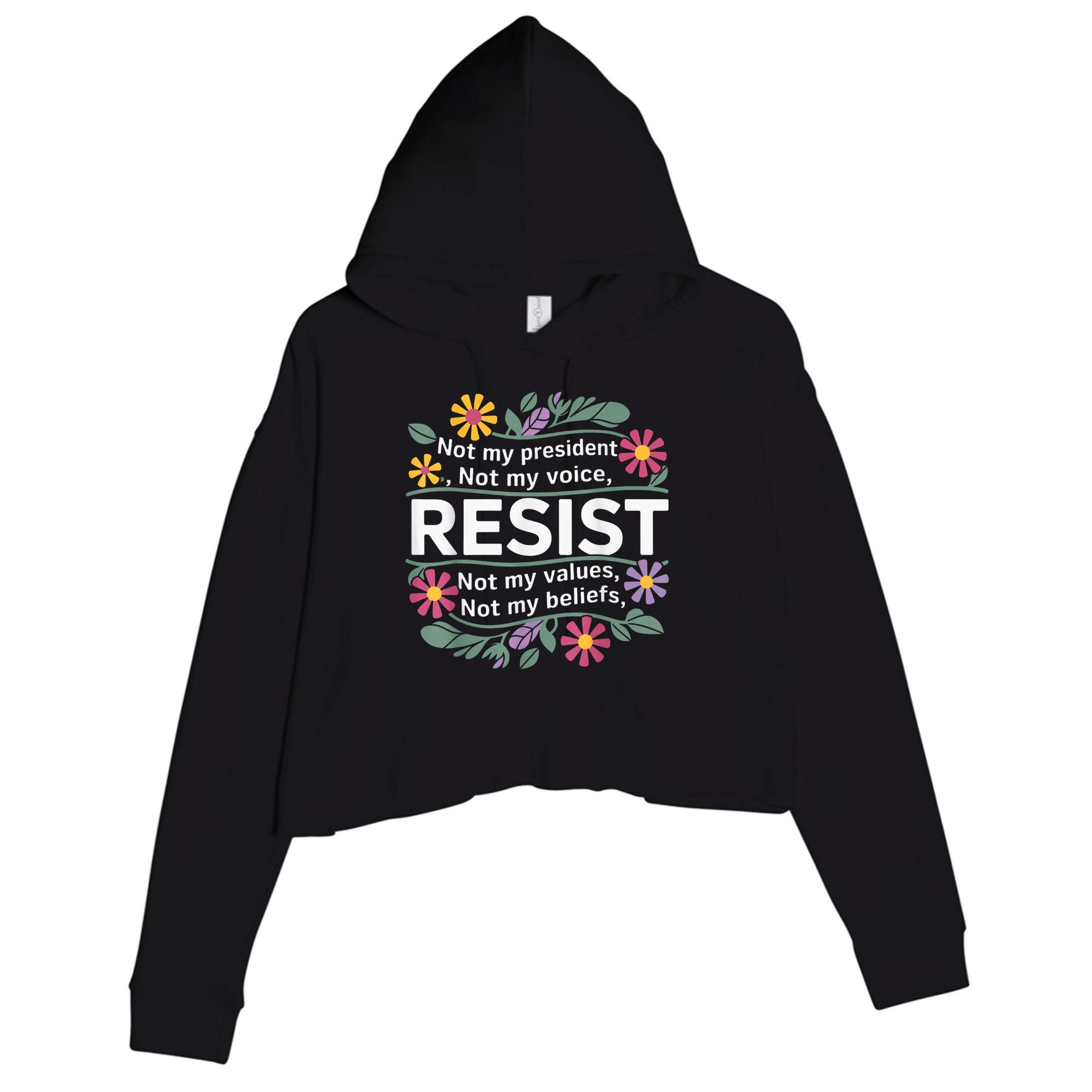 RESIST THIS IS NOT NORMAL ANTI TRUMP  Crop Fleece Hoodie