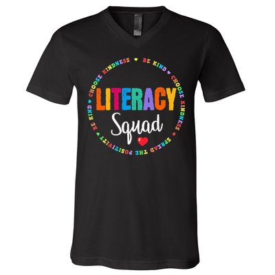 Reading Teacher Interventionist Specialist Literacy Coach V-Neck T-Shirt