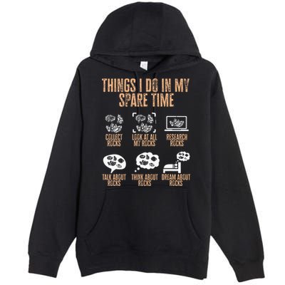 Rockhound Things I Do In My Spare Time Rock Collecting Premium Pullover Hoodie
