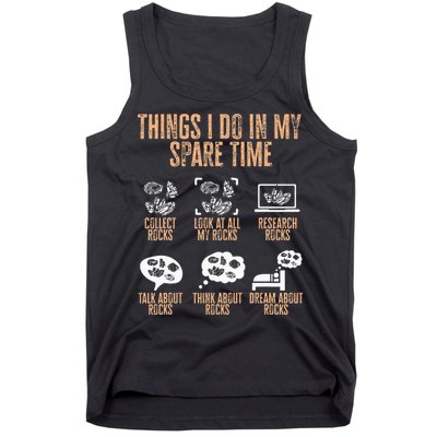 Rockhound Things I Do In My Spare Time Rock Collecting Tank Top