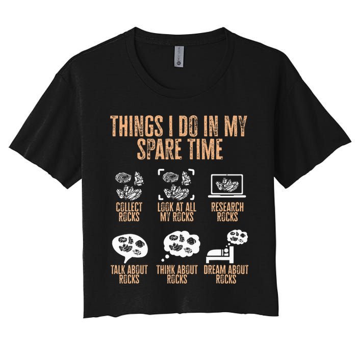 Rockhound Things I Do In My Spare Time Rock Collecting Crop Top