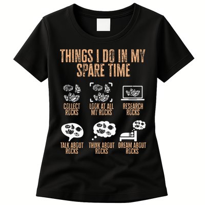 Rockhound Things I Do In My Spare Time Rock Collecting Womens T-Shirt