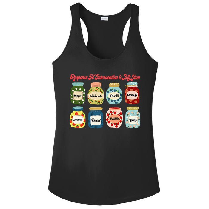 Response To Intervention Is My Jam RTI Intervention Teacher Ladies PosiCharge Competitor Racerback Tank