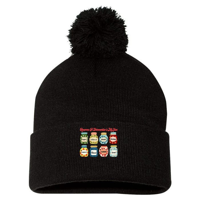 Response To Intervention Is My Jam RTI Intervention Teacher Pom Pom 12in Knit Beanie