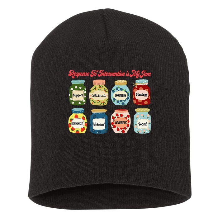 Response To Intervention Is My Jam RTI Intervention Teacher Short Acrylic Beanie
