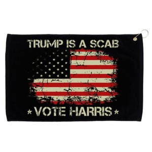 Retro Trump Is A Scab Vote Harris Funny Harris Kamala Trump Grommeted Golf Towel