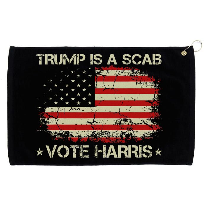 Retro Trump Is A Scab Vote Harris Funny Harris Kamala Trump Grommeted Golf Towel