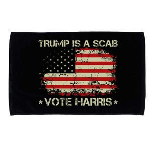 Retro Trump Is A Scab Vote Harris Funny Harris Kamala Trump Microfiber Hand Towel