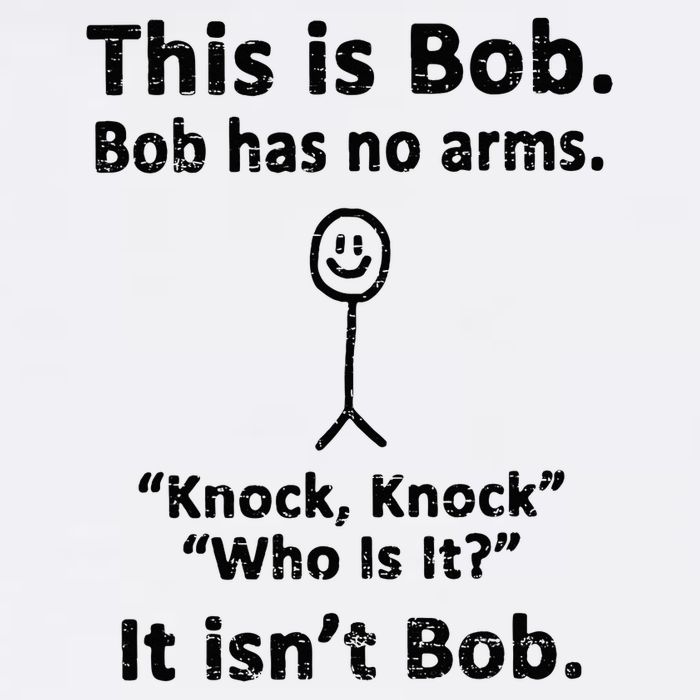 Retro This Is Bob Bob Has No Arms Knock Knock Who Is It Flat Bill Trucker Hat