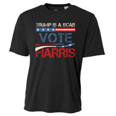 Retro Trump Is A Scab Vote Harris Funny Harris Kamala Trump Cooling Performance Crew T-Shirt