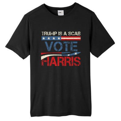 Retro Trump Is A Scab Vote Harris Funny Harris Kamala Trump Tall Fusion ChromaSoft Performance T-Shirt