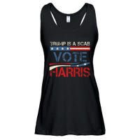 Retro Trump Is A Scab Vote Harris Funny Harris Kamala Trump Ladies Essential Flowy Tank