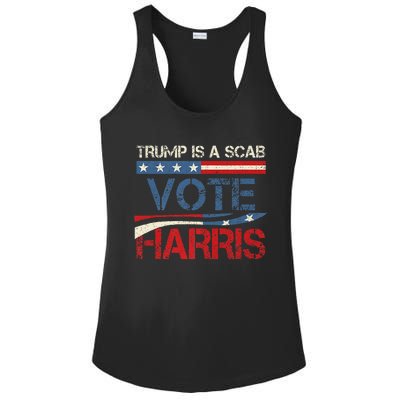 Retro Trump Is A Scab Vote Harris Funny Harris Kamala Trump Ladies PosiCharge Competitor Racerback Tank