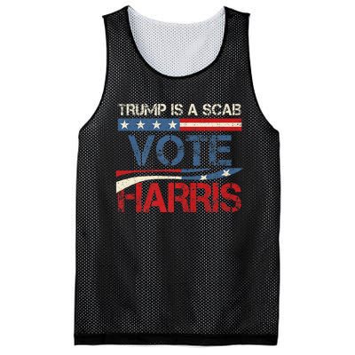 Retro Trump Is A Scab Vote Harris Funny Harris Kamala Trump Mesh Reversible Basketball Jersey Tank