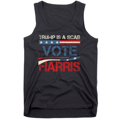 Retro Trump Is A Scab Vote Harris Funny Harris Kamala Trump Tank Top