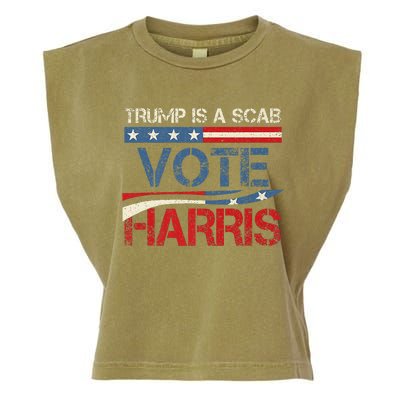 Retro Trump Is A Scab Vote Harris Funny Harris Kamala Trump Garment-Dyed Women's Muscle Tee