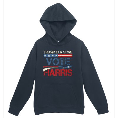 Retro Trump Is A Scab Vote Harris Funny Harris Kamala Trump Urban Pullover Hoodie