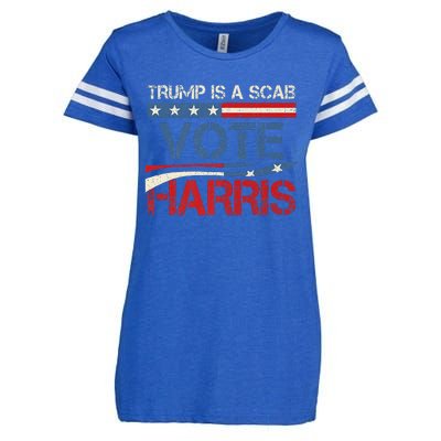 Retro Trump Is A Scab Vote Harris Funny Harris Kamala Trump Enza Ladies Jersey Football T-Shirt