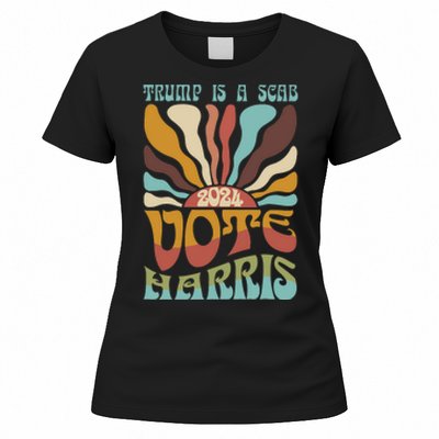 Retro Trump Is A Scab Vote Harris Funny Harris Kamala Trump Women's T-Shirt