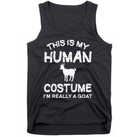 retro This Is My Human Costume I'm Really A Goat Tank Top