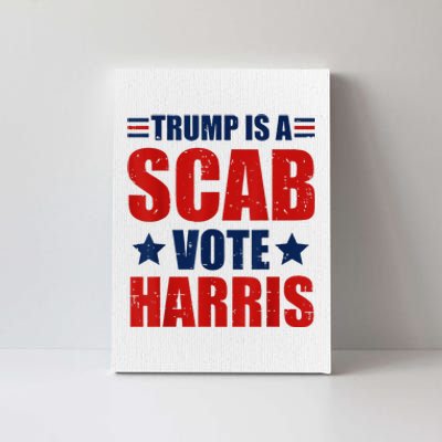 Retro Trump Is A Scab Vote Harris Funny Trump Election 2024 Canvas