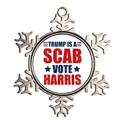 Retro Trump Is A Scab Vote Harris Funny Trump Election 2024 Metallic Star Ornament