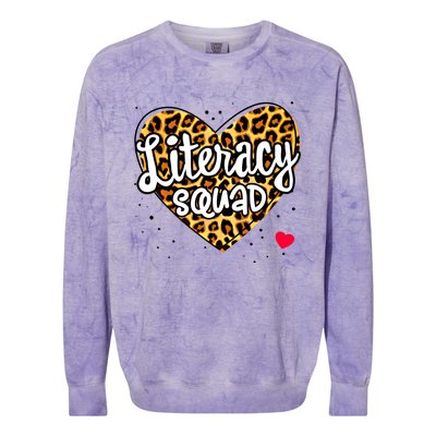 Reading Teacher Interventionist Specialist Literacy Squad Gift Colorblast Crewneck Sweatshirt