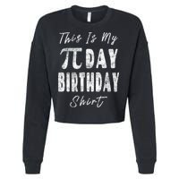 Retro This Is My Pi Day Birthday Shirt Pi Symbol 3 14 Cropped Pullover Crew