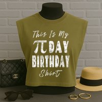 Retro This Is My Pi Day Birthday Shirt Pi Symbol 3 14 Garment-Dyed Women's Muscle Tee