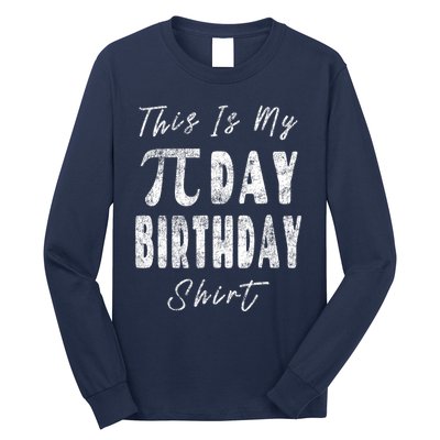 Retro This Is My Pi Day Birthday Shirt Pi Symbol 3 14 Long Sleeve Shirt