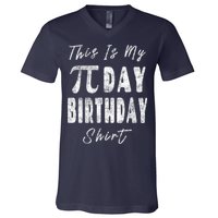 Retro This Is My Pi Day Birthday Shirt Pi Symbol 3 14 V-Neck T-Shirt