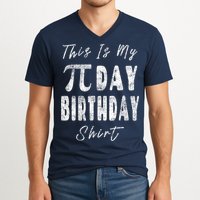 Retro This Is My Pi Day Birthday Shirt Pi Symbol 3 14 V-Neck T-Shirt