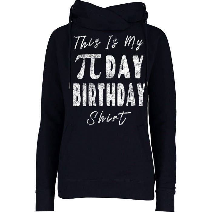Retro This Is My Pi Day Birthday Shirt Pi Symbol 3 14 Womens Funnel Neck Pullover Hood