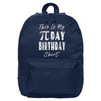 Retro This Is My Pi Day Birthday Shirt Pi Symbol 3 14 16 in Basic Backpack