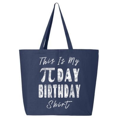 Retro This Is My Pi Day Birthday Shirt Pi Symbol 3 14 25L Jumbo Tote
