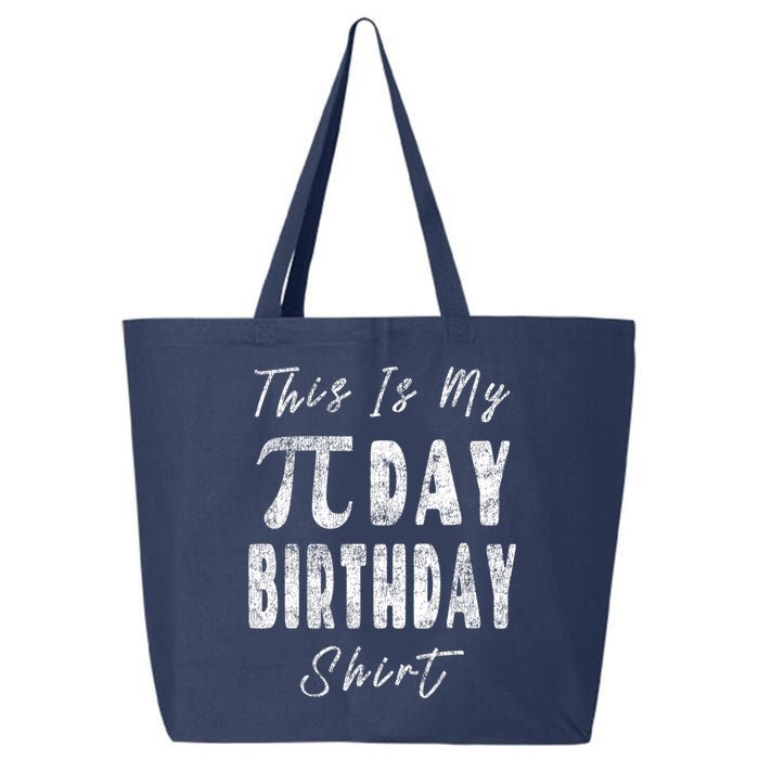 Retro This Is My Pi Day Birthday Shirt Pi Symbol 3 14 25L Jumbo Tote