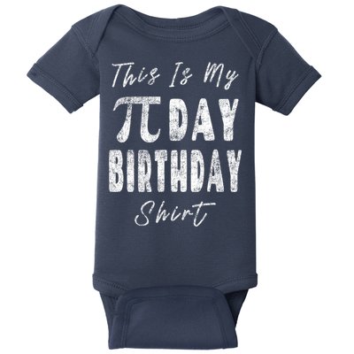 Retro This Is My Pi Day Birthday Shirt Pi Symbol 3 14 Baby Bodysuit