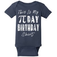 Retro This Is My Pi Day Birthday Shirt Pi Symbol 3 14 Baby Bodysuit