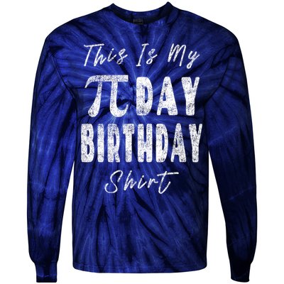 Retro This Is My Pi Day Birthday Shirt Pi Symbol 3 14 Tie-Dye Long Sleeve Shirt