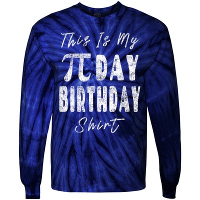 Retro This Is My Pi Day Birthday Shirt Pi Symbol 3 14 Tie-Dye Long Sleeve Shirt