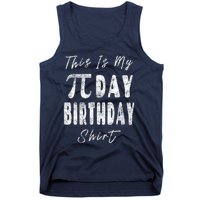 Retro This Is My Pi Day Birthday Shirt Pi Symbol 3 14 Tank Top