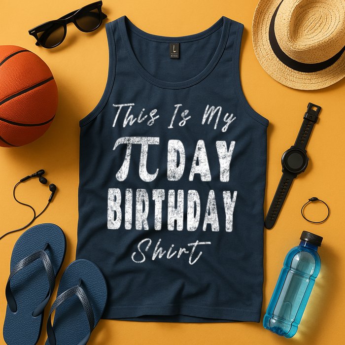 Retro This Is My Pi Day Birthday Shirt Pi Symbol 3 14 Tank Top