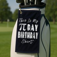 Retro This Is My Pi Day Birthday Shirt Pi Symbol 3 14 Golf Towel