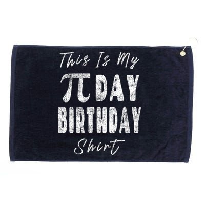Retro This Is My Pi Day Birthday Shirt Pi Symbol 3 14 Grommeted Golf Towel